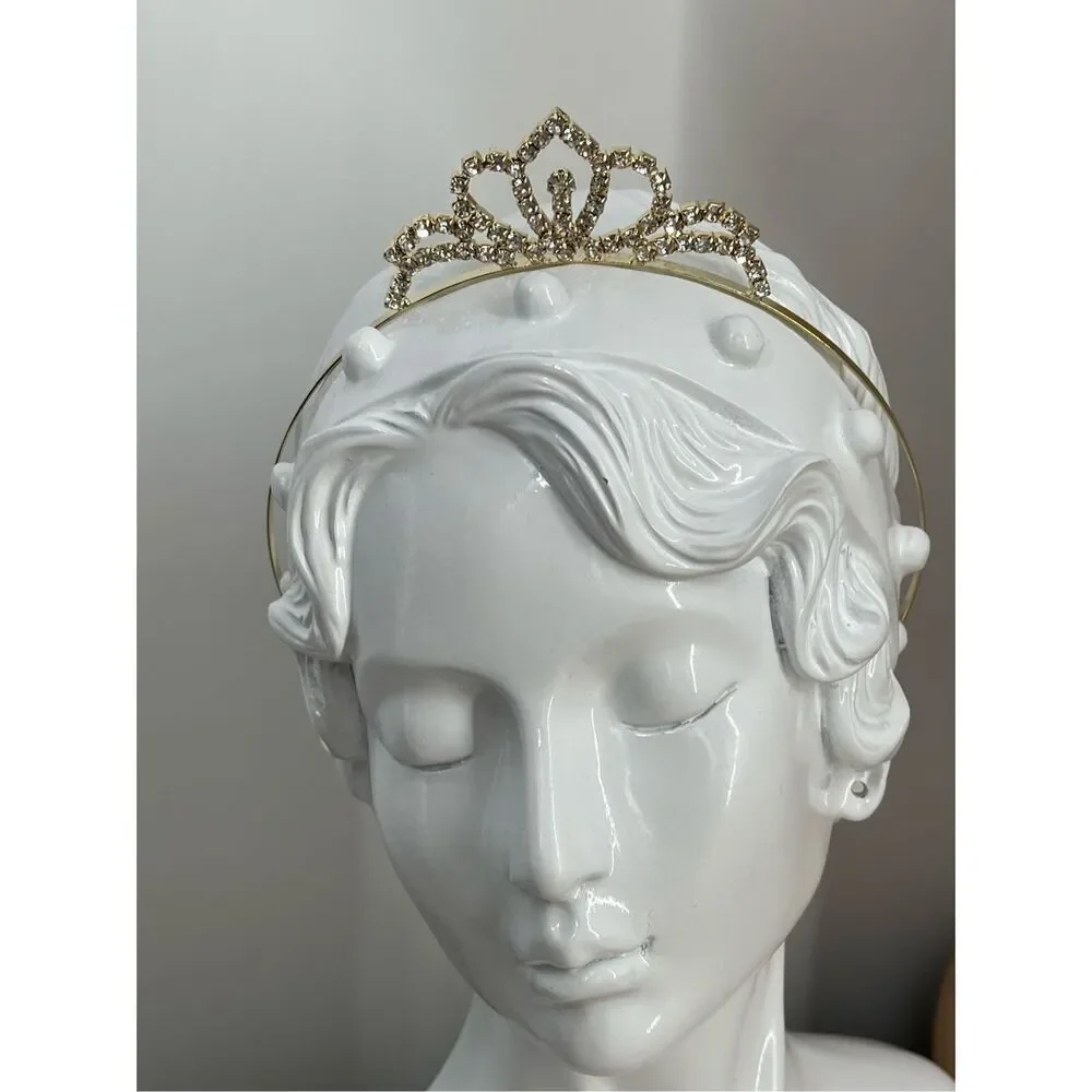 Gold colored cut glass tiara. Prom, special event, wedding .